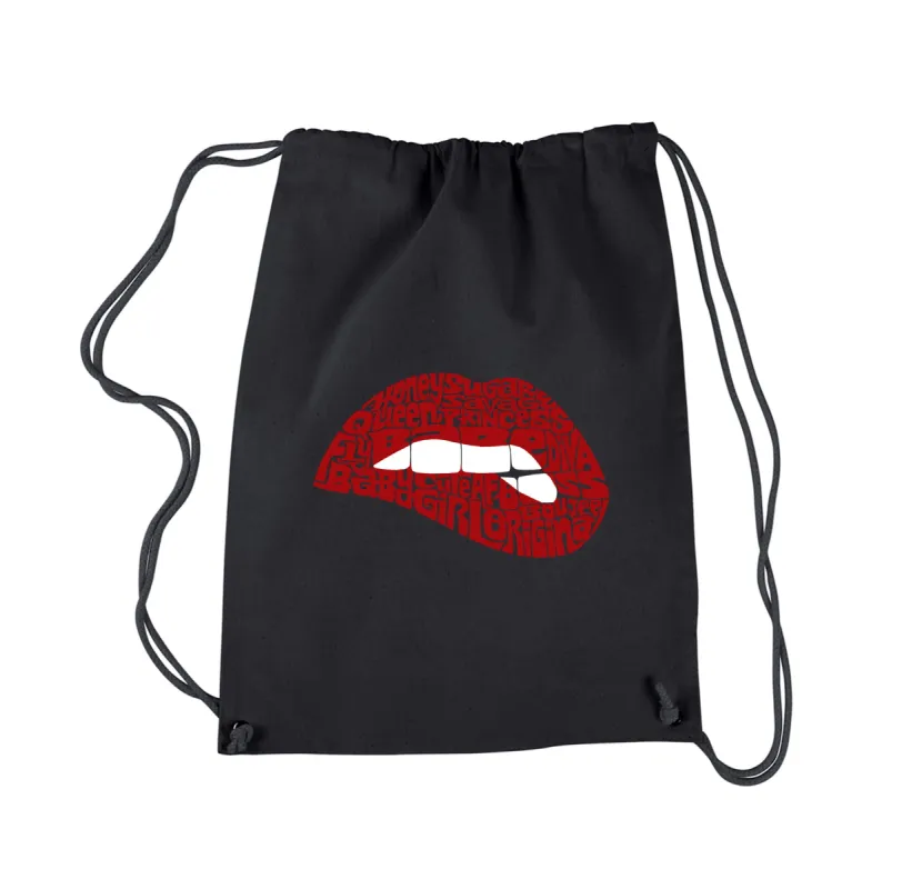 Savage Lips - Drawstring Backpack sold by LA Pop Art