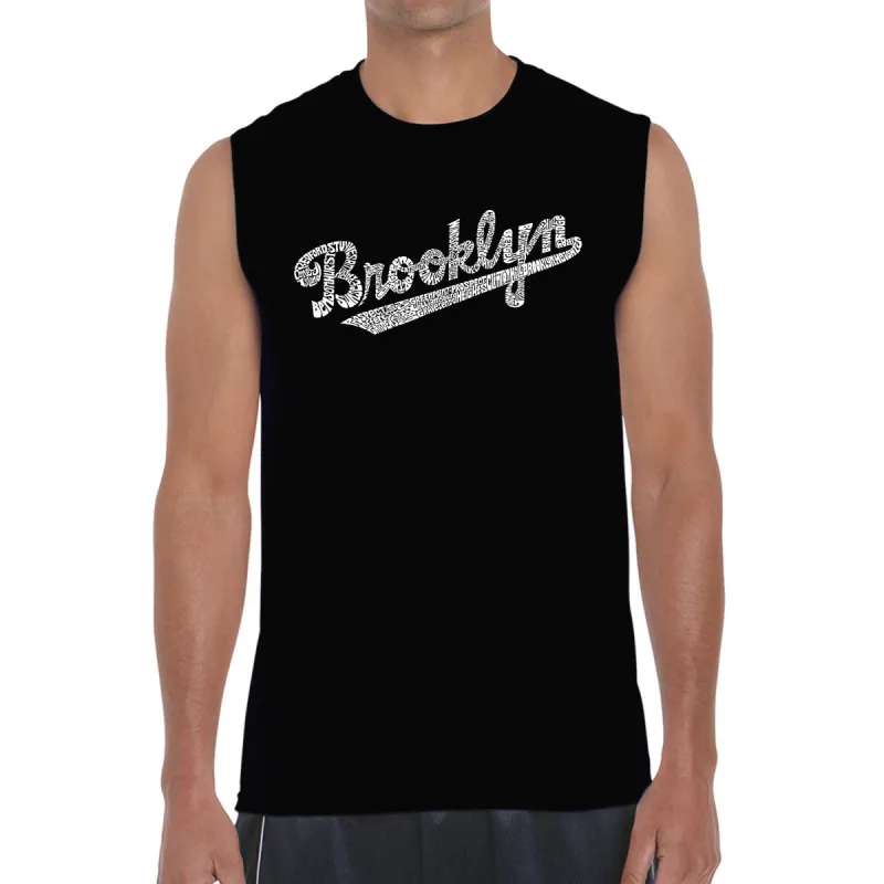 Brooklyn Neighborhoods  - Men's Word Art Sleeveless T-Shirt sold by LA Pop Art