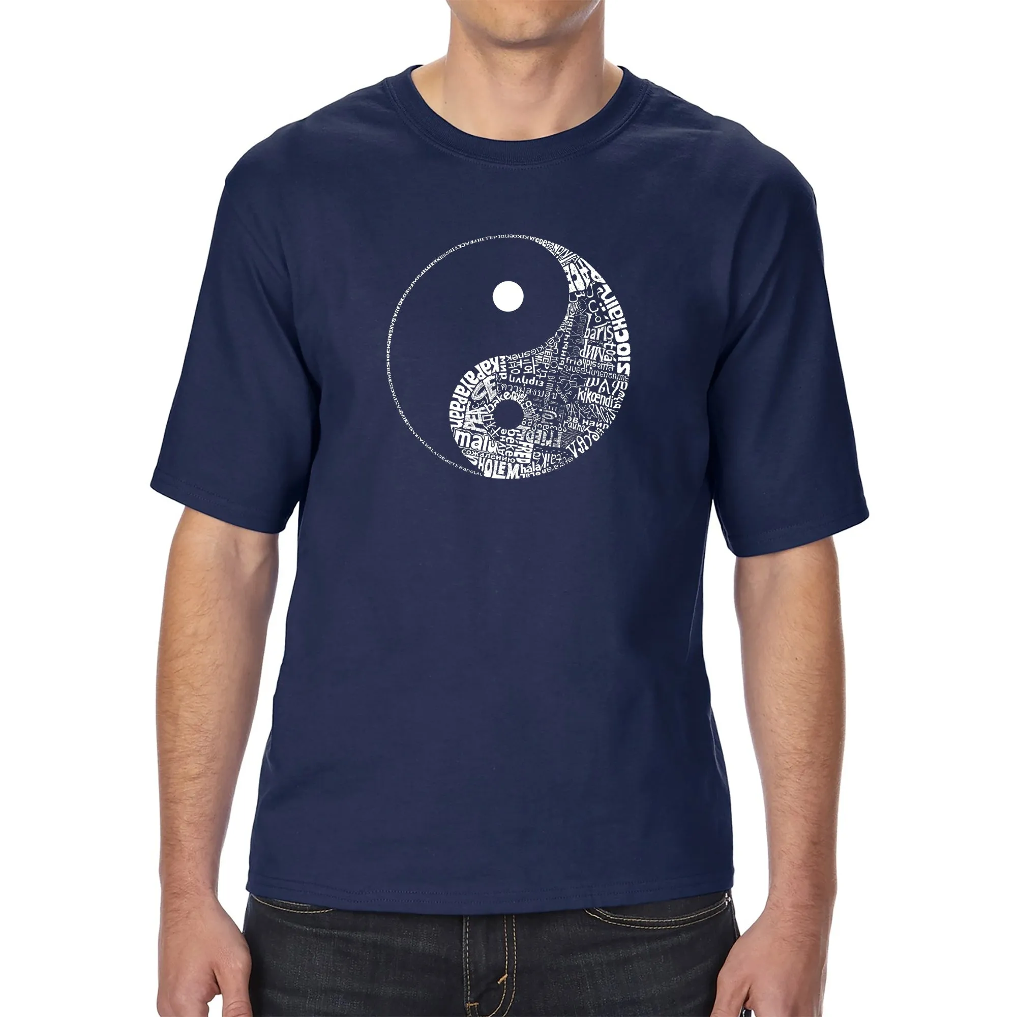 YIN YANG - Men's Tall Word Art T-Shirt sold by LA Pop Art product image thumbnail 3