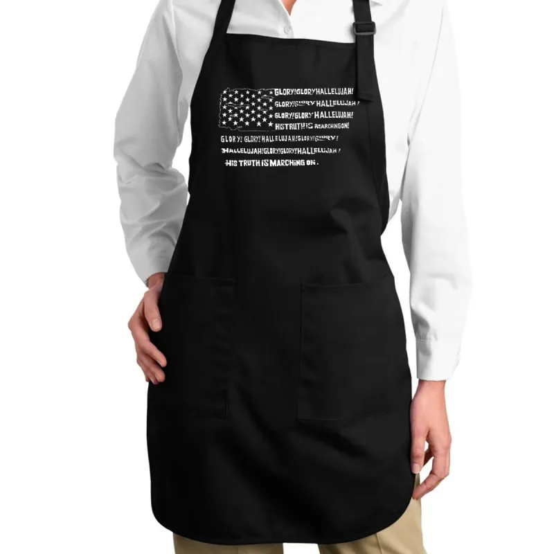Glory Hallelujah Flag  - Full Length Word Art Apron sold by LA Pop Art