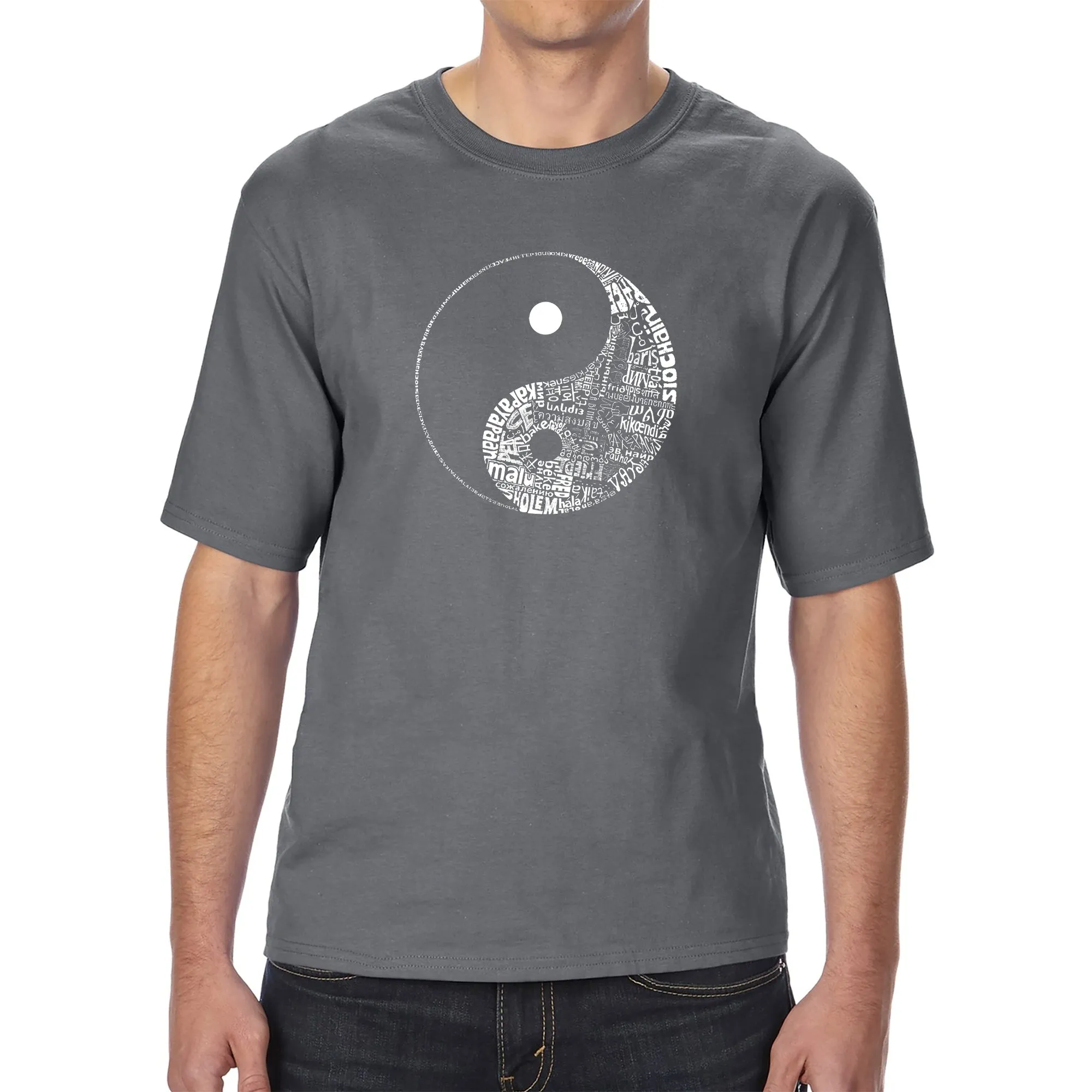YIN YANG - Men's Tall Word Art T-Shirt sold by LA Pop Art product image thumbnail 4