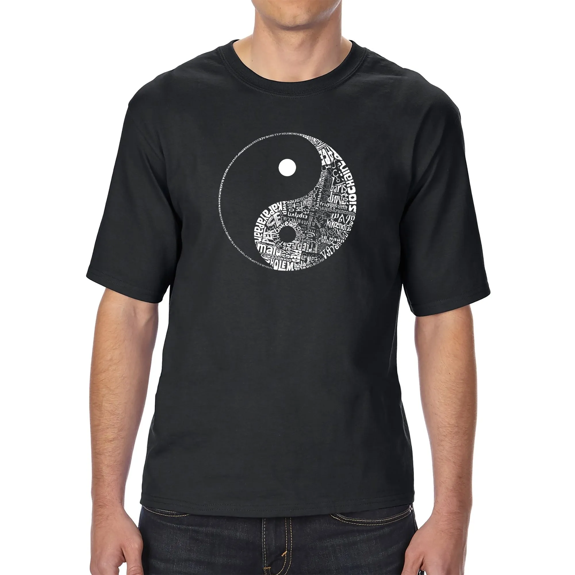 YIN YANG - Men's Tall Word Art T-Shirt sold by LA Pop Art