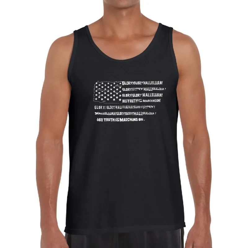 Glory Hallelujah Flag  - Men's Word Art Tank Top sold by LA Pop Art