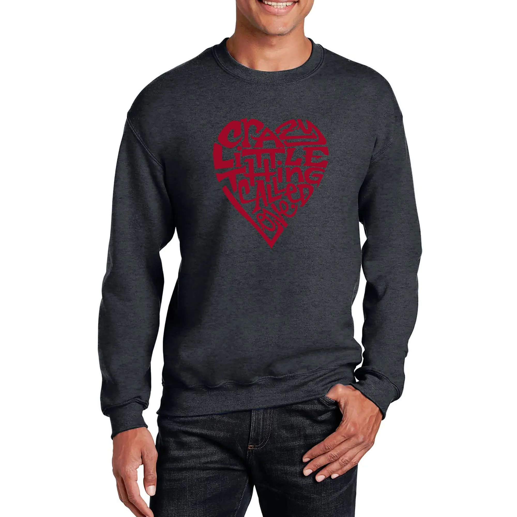 Crazy Little Thing Called Love - Men's Word Art Crewneck Sweatshirt sold by LA Pop Art product image thumbnail 3