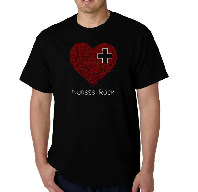 Nurses Rock - Men's Word Art T-Shirt sold by LA Pop Art