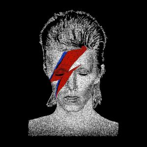 David Bowie Aladdin Sane - Women's Word Art V-Neck T-Shirt sold by LA Pop Art