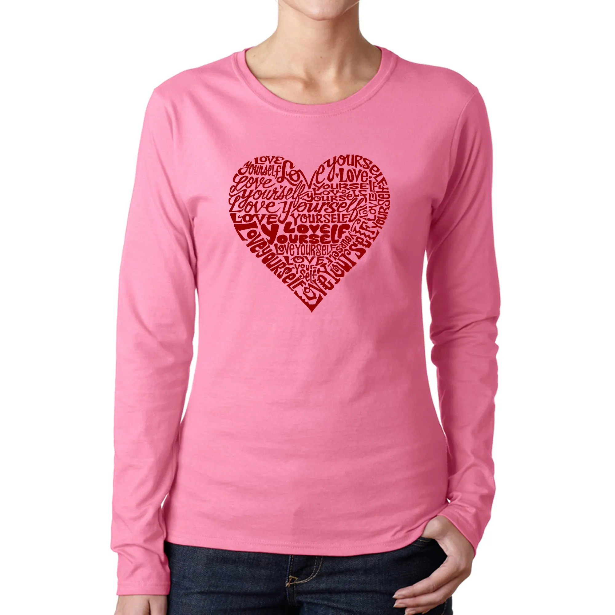 Love Yourself - Women's Word Art Long Sleeve T-Shirt sold by LA Pop Art product image thumbnail 3