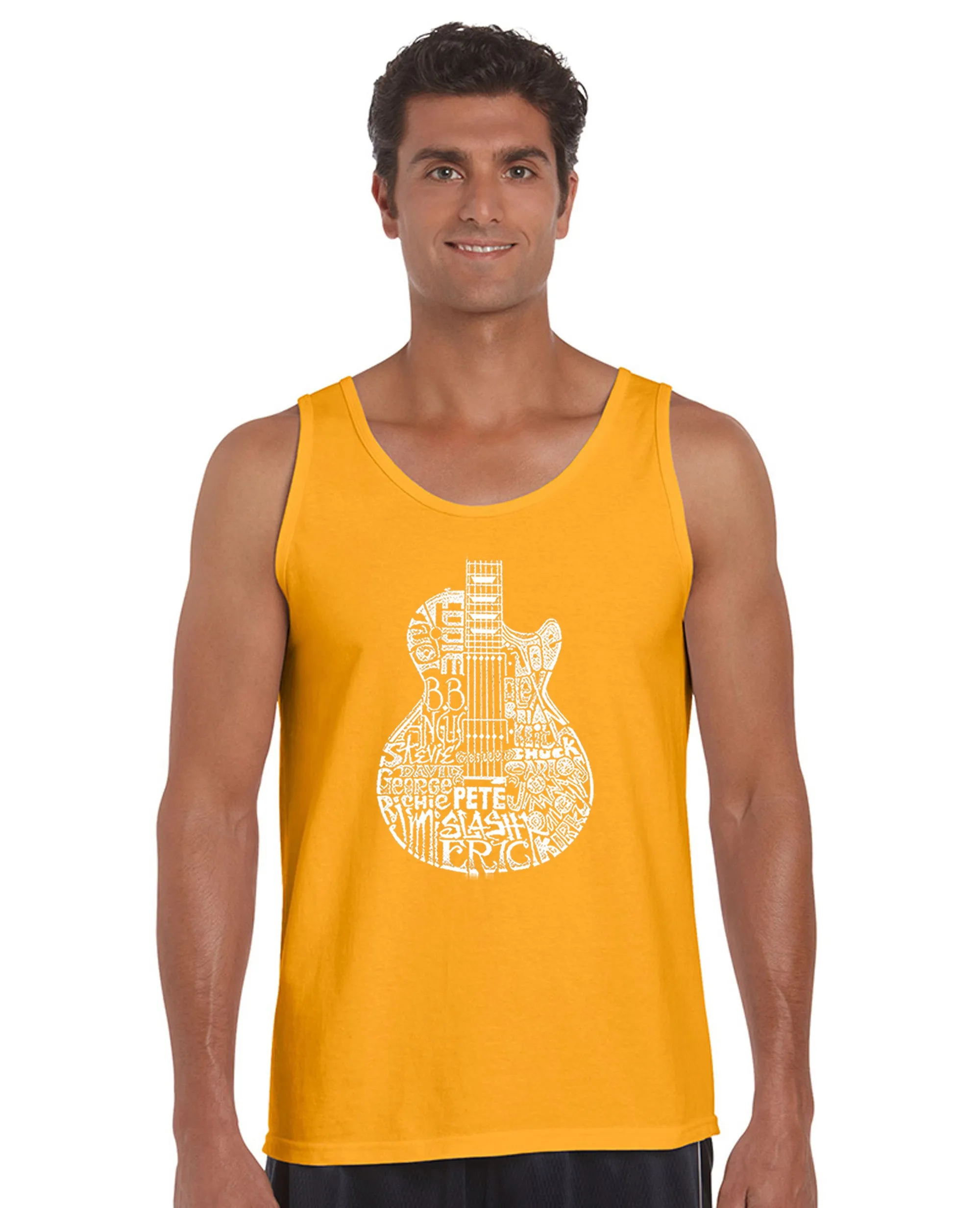 Rock Guitar - Men's Word Art Tank Top sold by LA Pop Art product image thumbnail 3