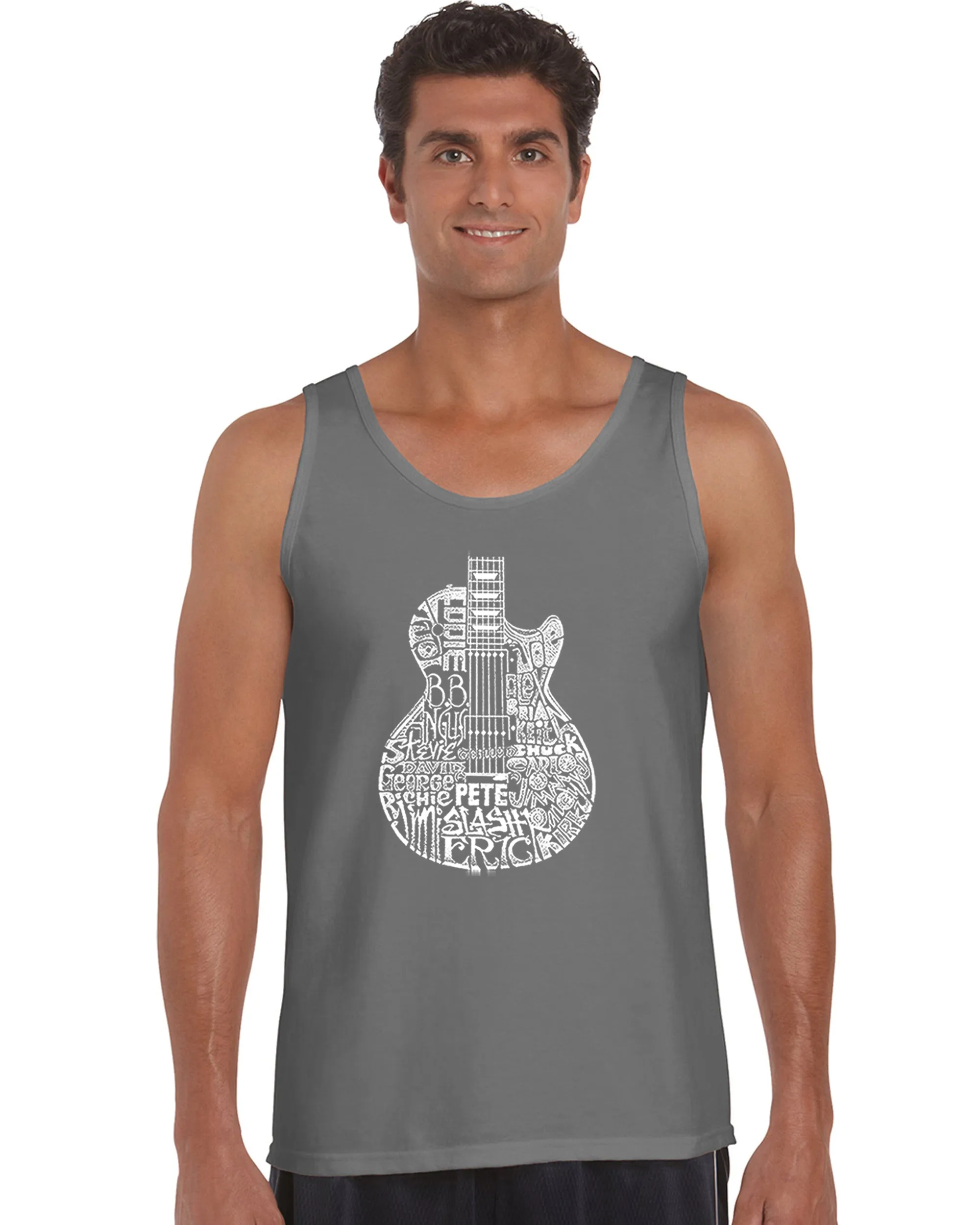 Rock Guitar - Men's Word Art Tank Top sold by LA Pop Art product image thumbnail 4
