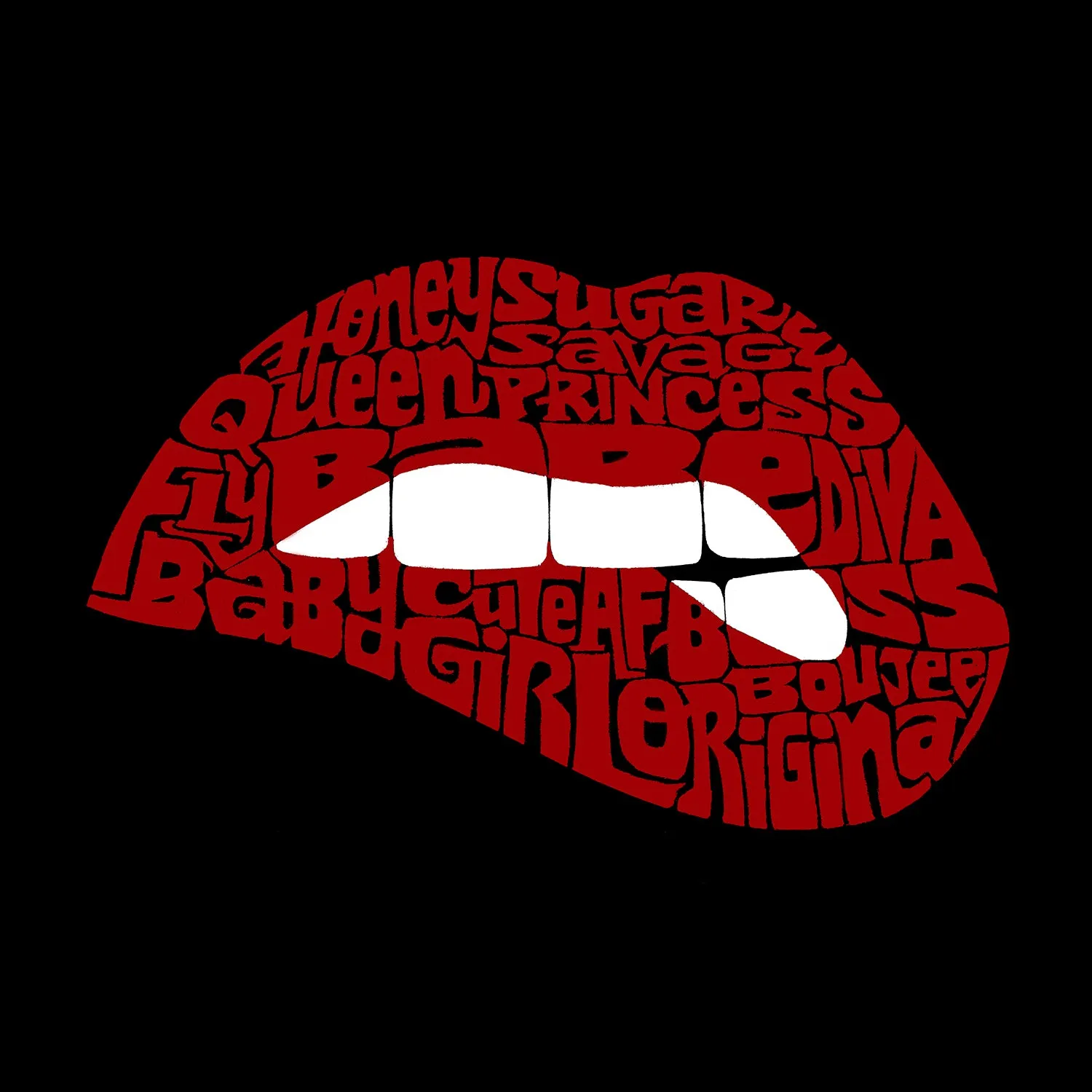 Savage Lips - Small Word Art Tote Bag sold by LA Pop Art product image thumbnail 2