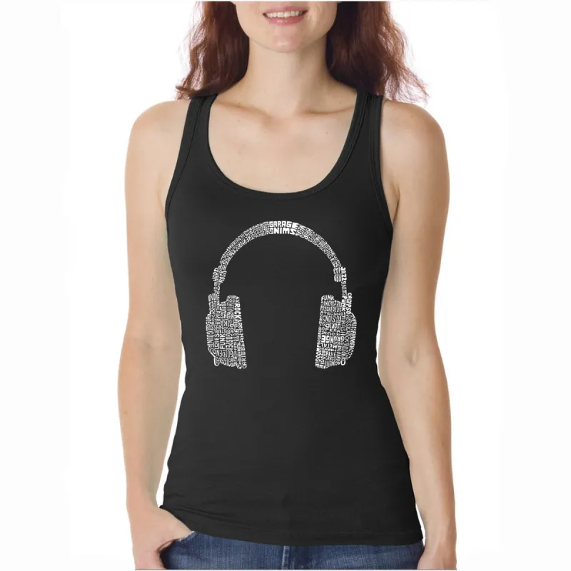 63 DIFFERENT GENRES OF MUSIC  - Women's Word Art Tank Top sold by LA Pop Art