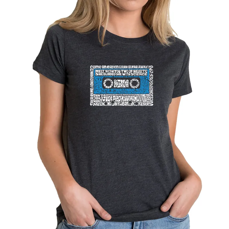 80s One Hit Wonders  - Women's Premium Blend Word Art T-Shirt sold by LA Pop Art