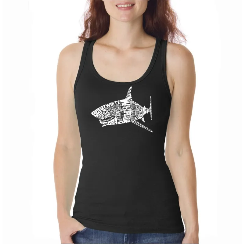 SPECIES OF SHARK - Women's Word Art Tank Top sold by LA Pop Art