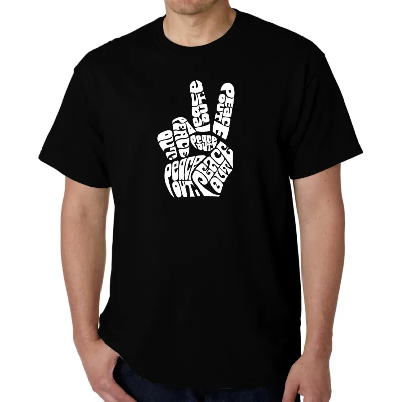 Peace Out  - Men's Word Art T-Shirt sold by LA Pop Art