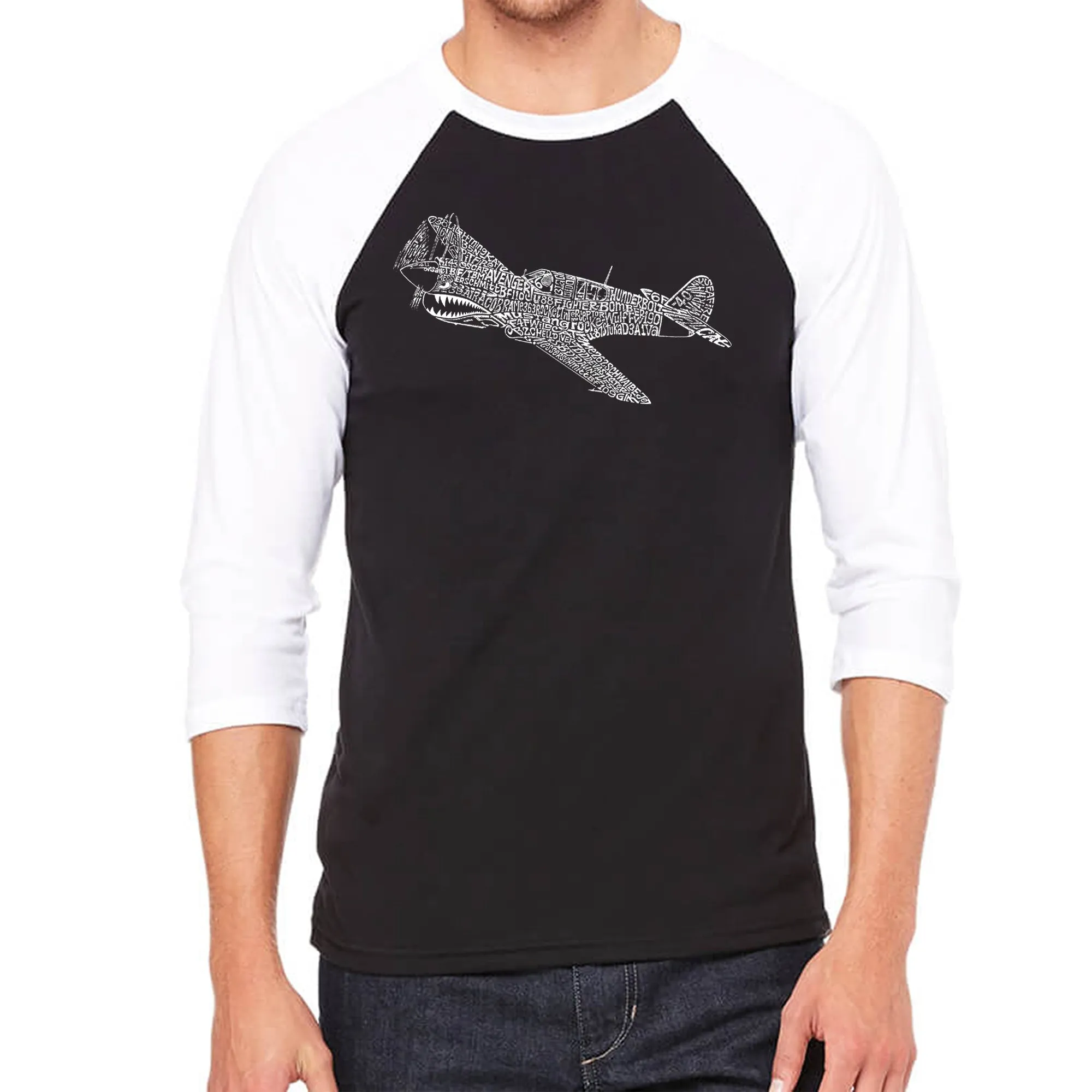 P40 - Men's Raglan Baseball Word Art T-Shirt sold by LA Pop Art