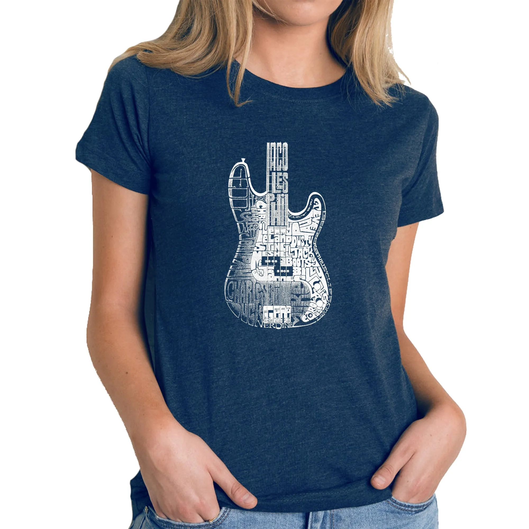 Bass Guitar  - Women's Premium Blend Word Art T-Shirt sold by LA Pop Art product image thumbnail 3