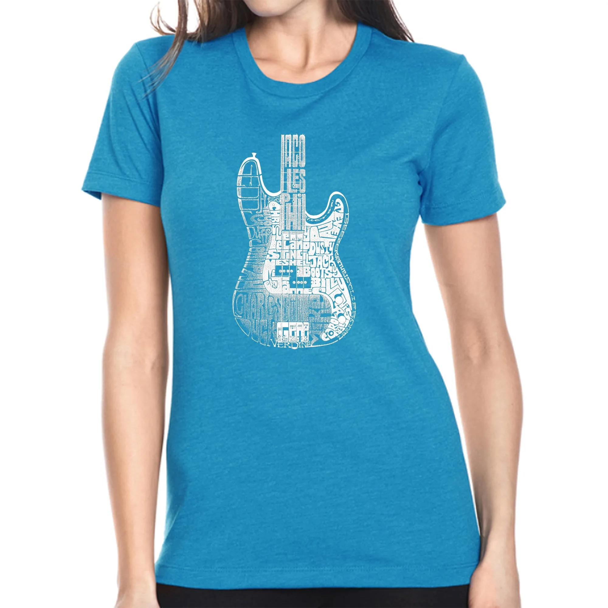 Bass Guitar  - Women's Premium Blend Word Art T-Shirt sold by LA Pop Art product image thumbnail 4
