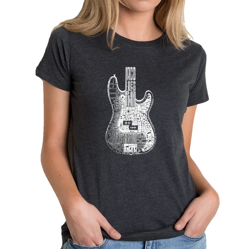 Bass Guitar  - Women's Premium Blend Word Art T-Shirt sold by LA Pop Art