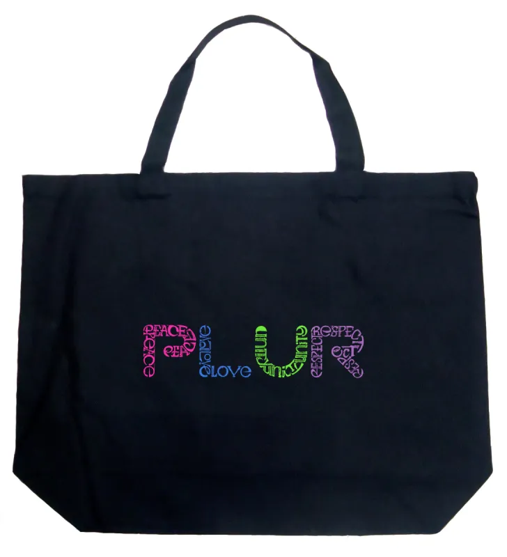 PLUR - Large Word Art Tote Bag sold by LA Pop Art