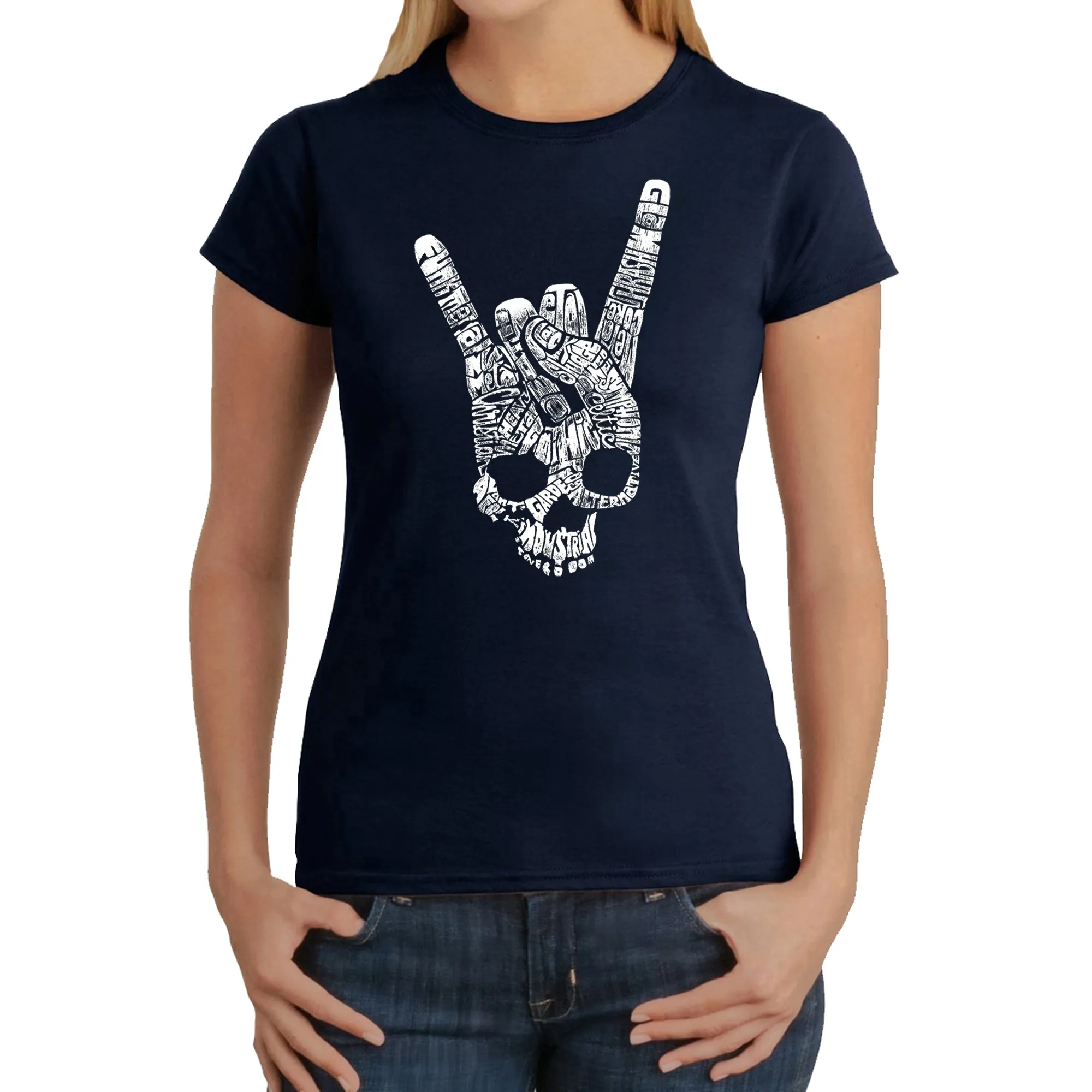 Heavy Metal Genres - Women's Word Art T-Shirt sold by LA Pop Art product image thumbnail 3