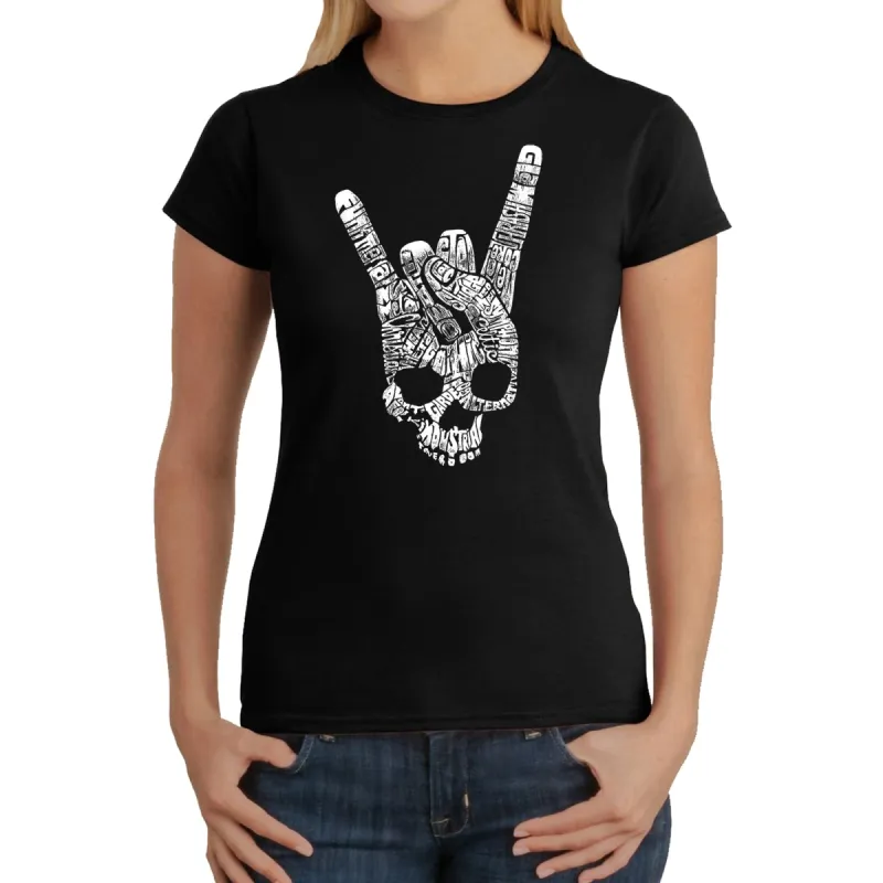 Heavy Metal Genres - Women's Word Art T-Shirt sold by LA Pop Art