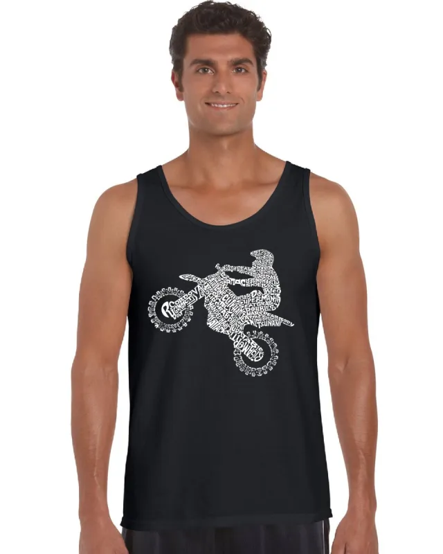 FMX Freestyle Motocross - Men's Word Art Tank Top sold by LA Pop Art