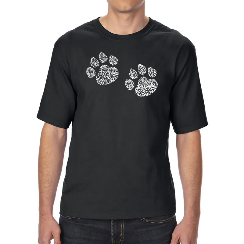 Meow Cat Prints - Men's Tall Word Art T-Shirt sold by LA Pop Art