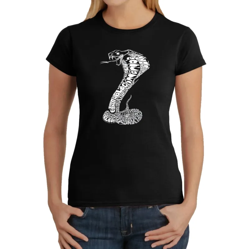 Types of Snakes -  Women's Word Art T-Shirt sold by LA Pop Art