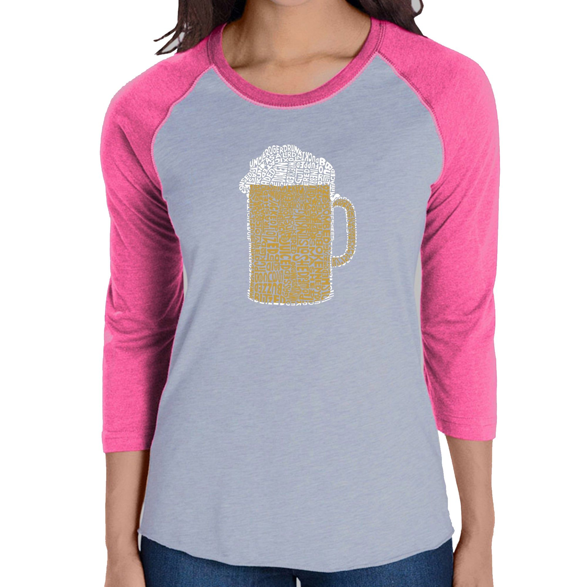 Slang Terms for Being Wasted - Women's Raglan Baseball Word Art T-Shirt sold by LA Pop Art product image thumbnail 4