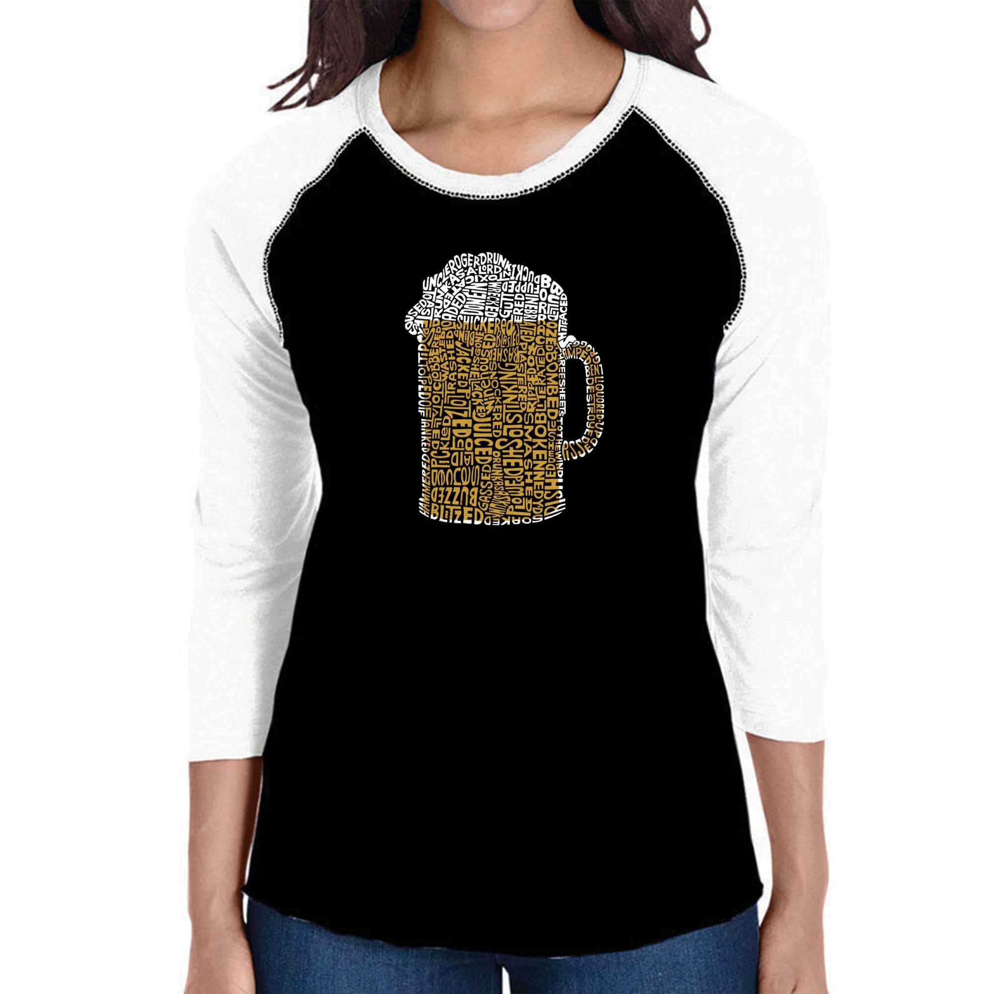 Slang Terms for Being Wasted - Women's Raglan Baseball Word Art T-Shirt sold by LA Pop Art