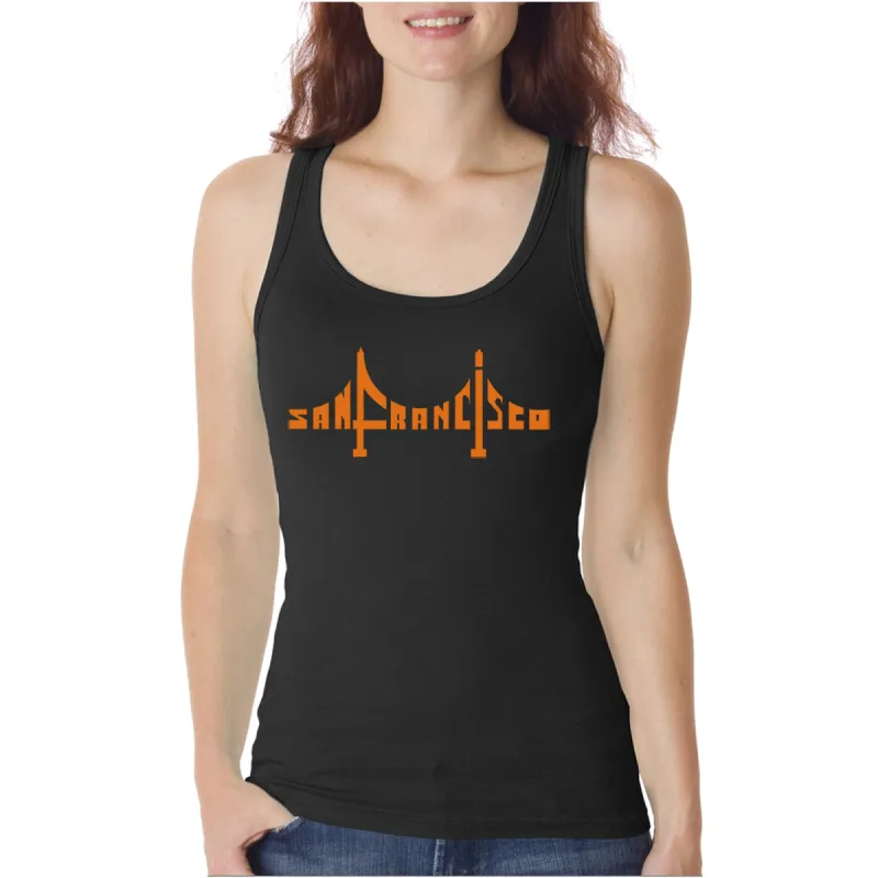 San Francisco Bridge  - Women's Word Art Tank Top sold by LA Pop Art