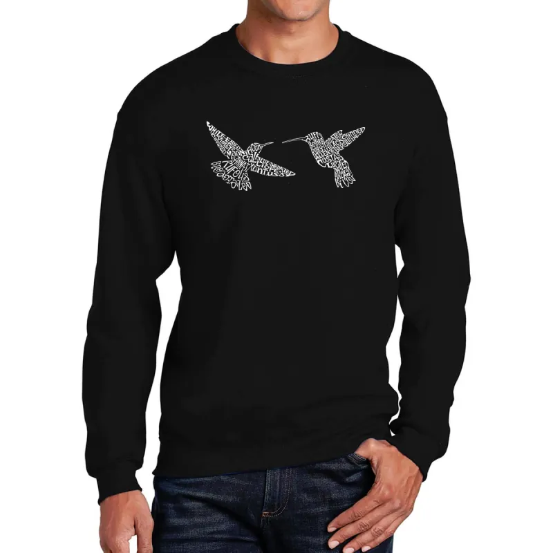 Hummingbirds - Men's Word Art Crewneck Sweatshirt sold by LA Pop Art