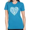 Paw Prints Heart  - Women's Premium Blend Word Art T-Shirt sold by LA Pop Art