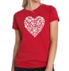 Paw Prints Heart  - Women's Premium Blend Word Art T-Shirt sold by LA Pop Art