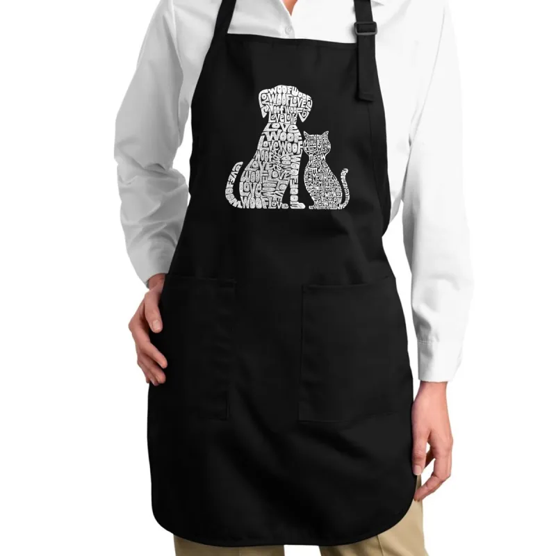 Dogs and Cats - Full Length Word Art Apron sold by LA Pop Art
