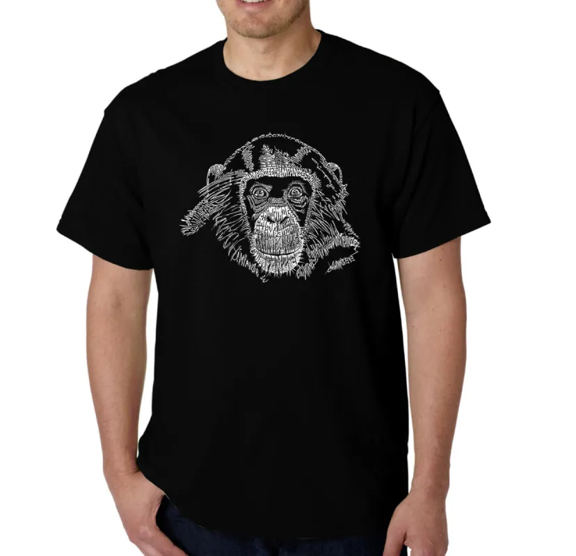 Chimpanzee - Men's Word Art T-Shirt sold by LA Pop Art