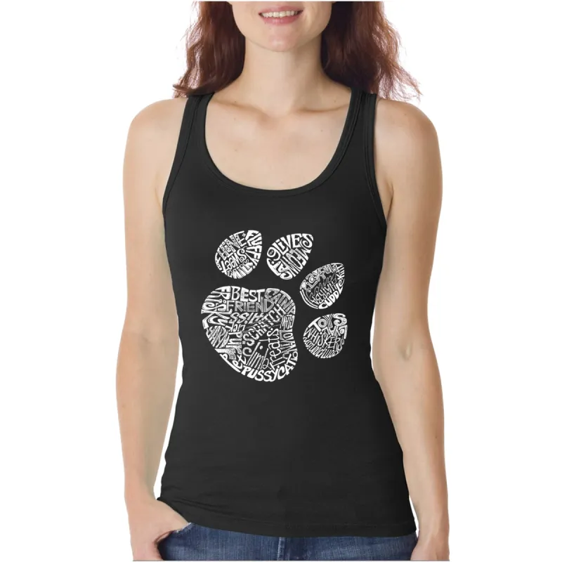 Cat Paw  - Women's Word Art Tank Top sold by LA Pop Art