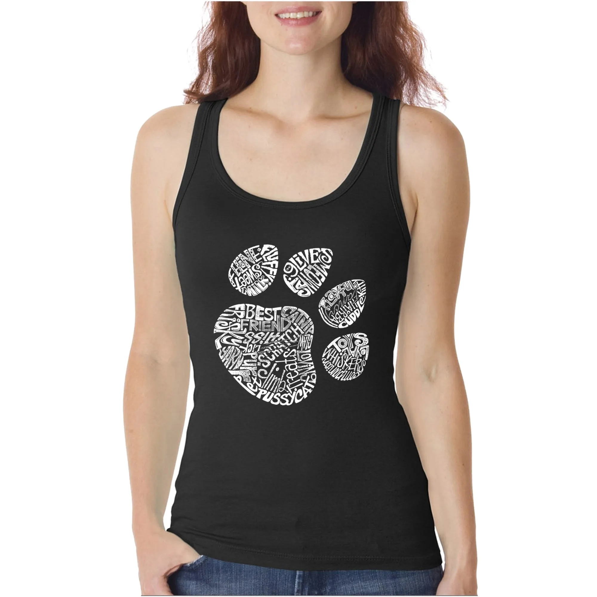 Cat Paw - Women's Word Art Tank Top sold by LA Pop Art