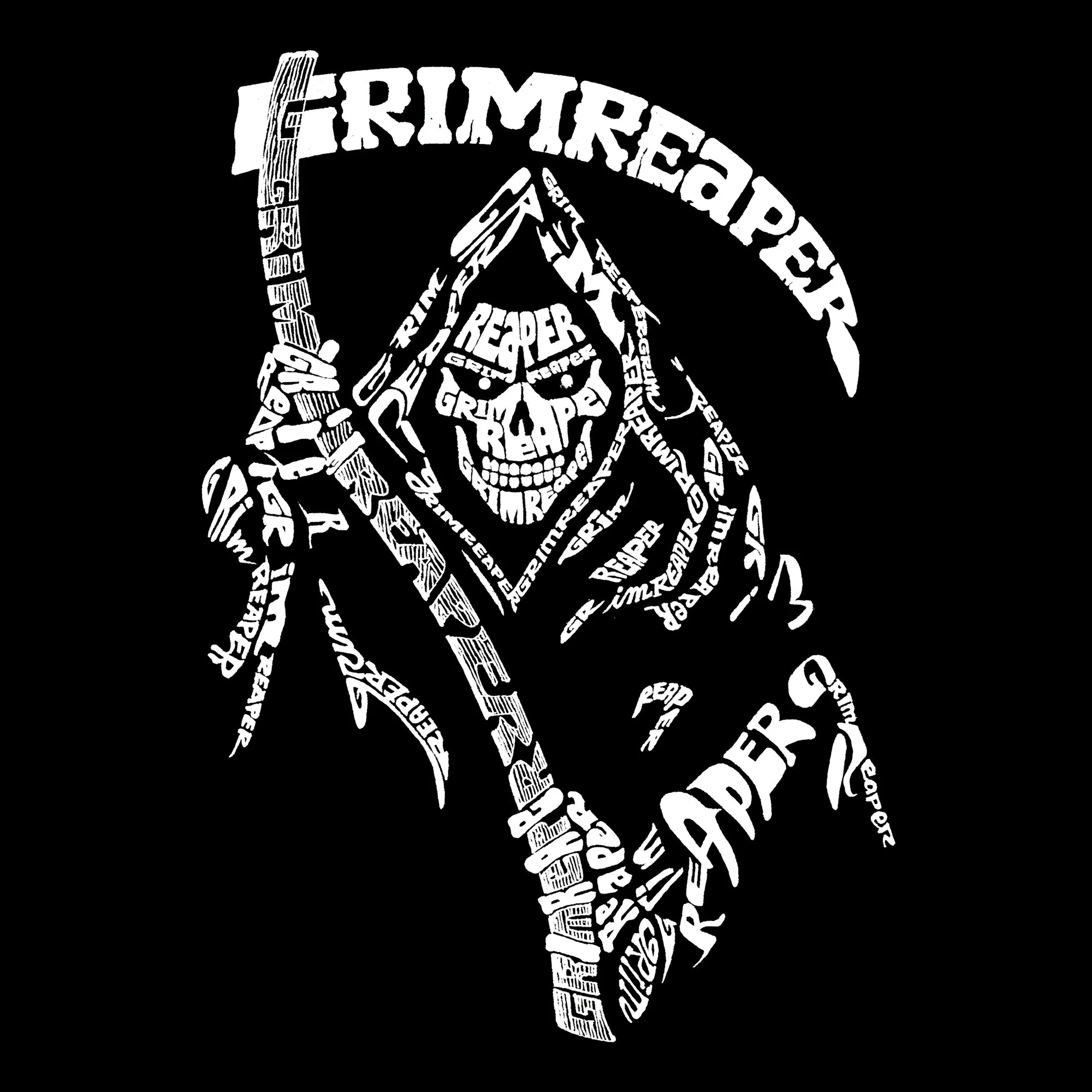 Grim Reaper - Women's Raglan Word Art T-Shirt sold by LA Pop Art product image thumbnail 2