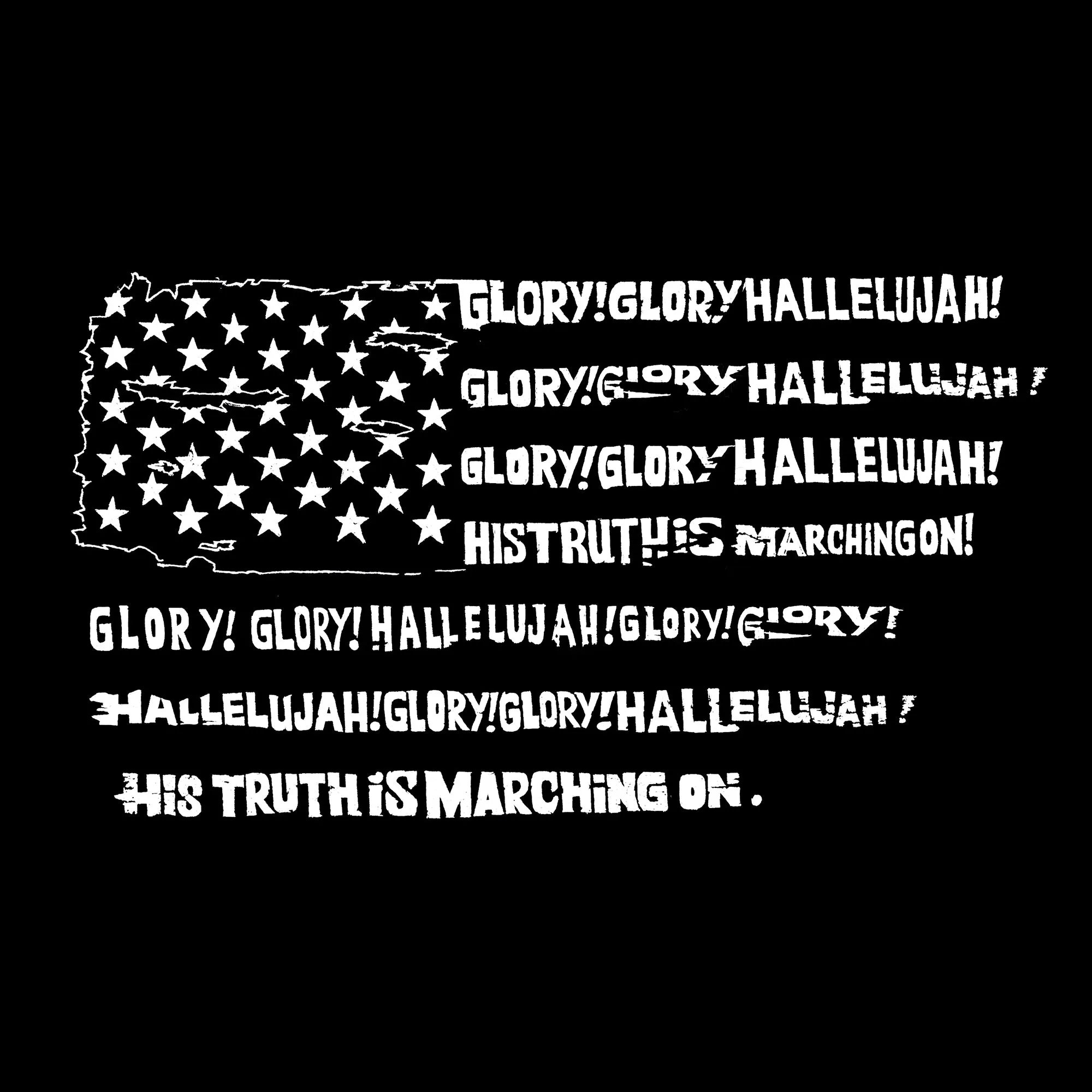 Glory Hallelujah Flag - Men's Word Art Long Sleeve T-Shirt sold by LA Pop Art product image thumbnail 2