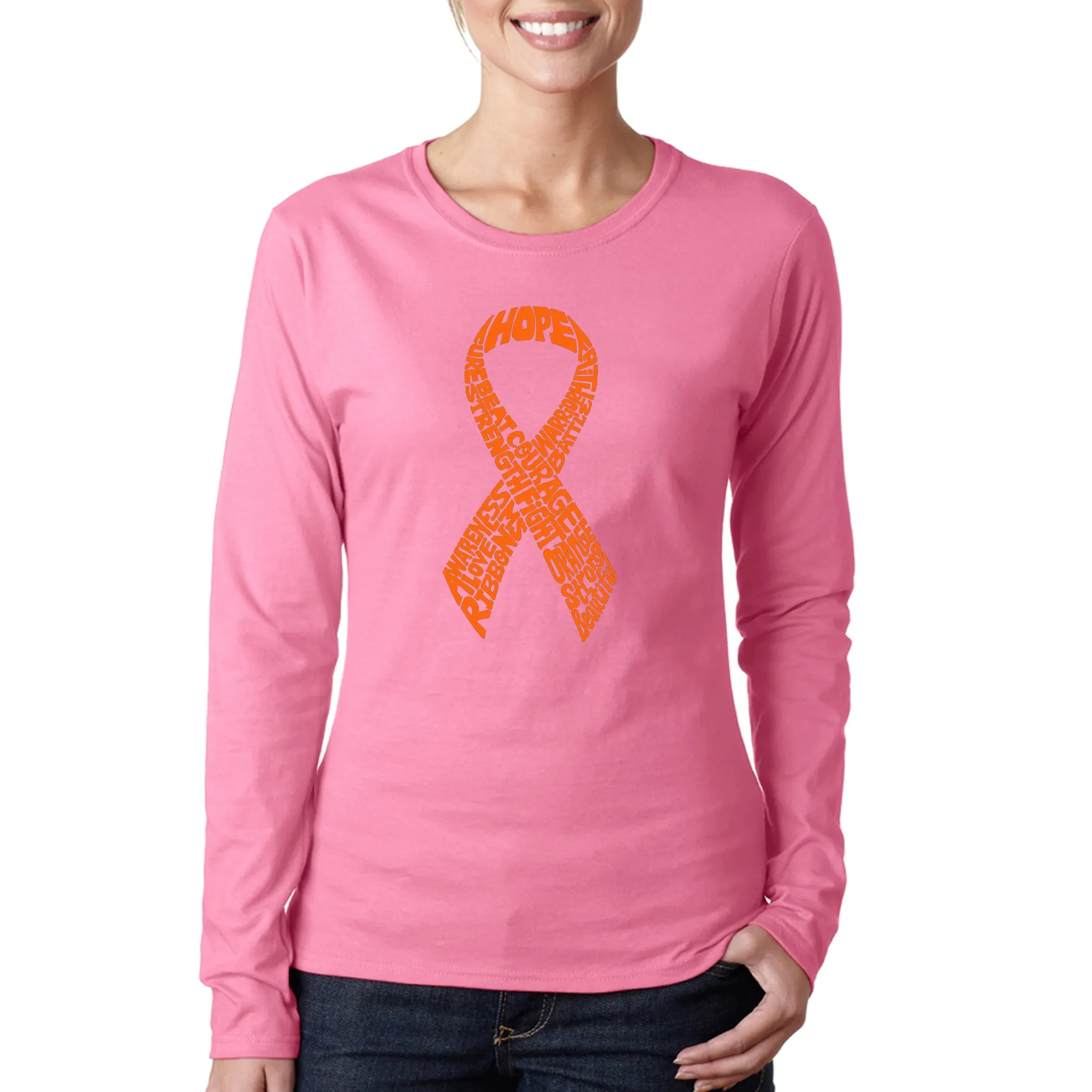 Ms Ribbon - Women's Word Art Long Sleeve T-Shirt sold by LA Pop Art product image thumbnail 3