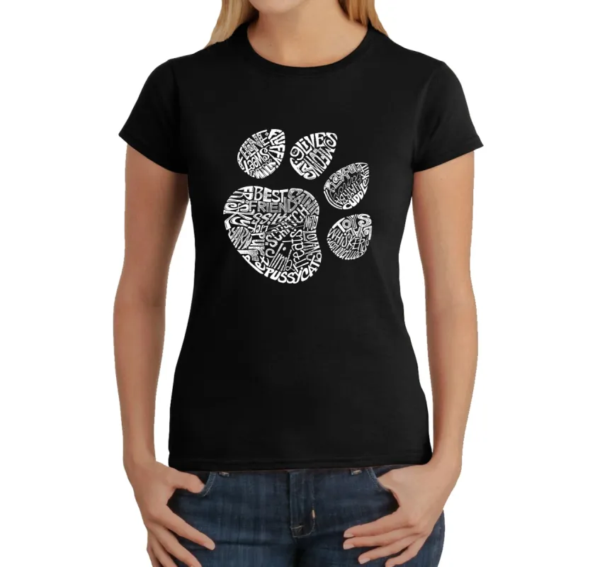 Cat Paw -  Women's Word Art T-Shirt sold by LA Pop Art
