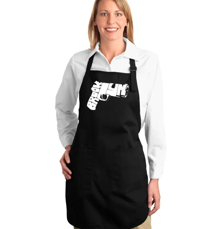 BROOKLYN GUN - Full Length Word Art Apron sold by LA Pop Art