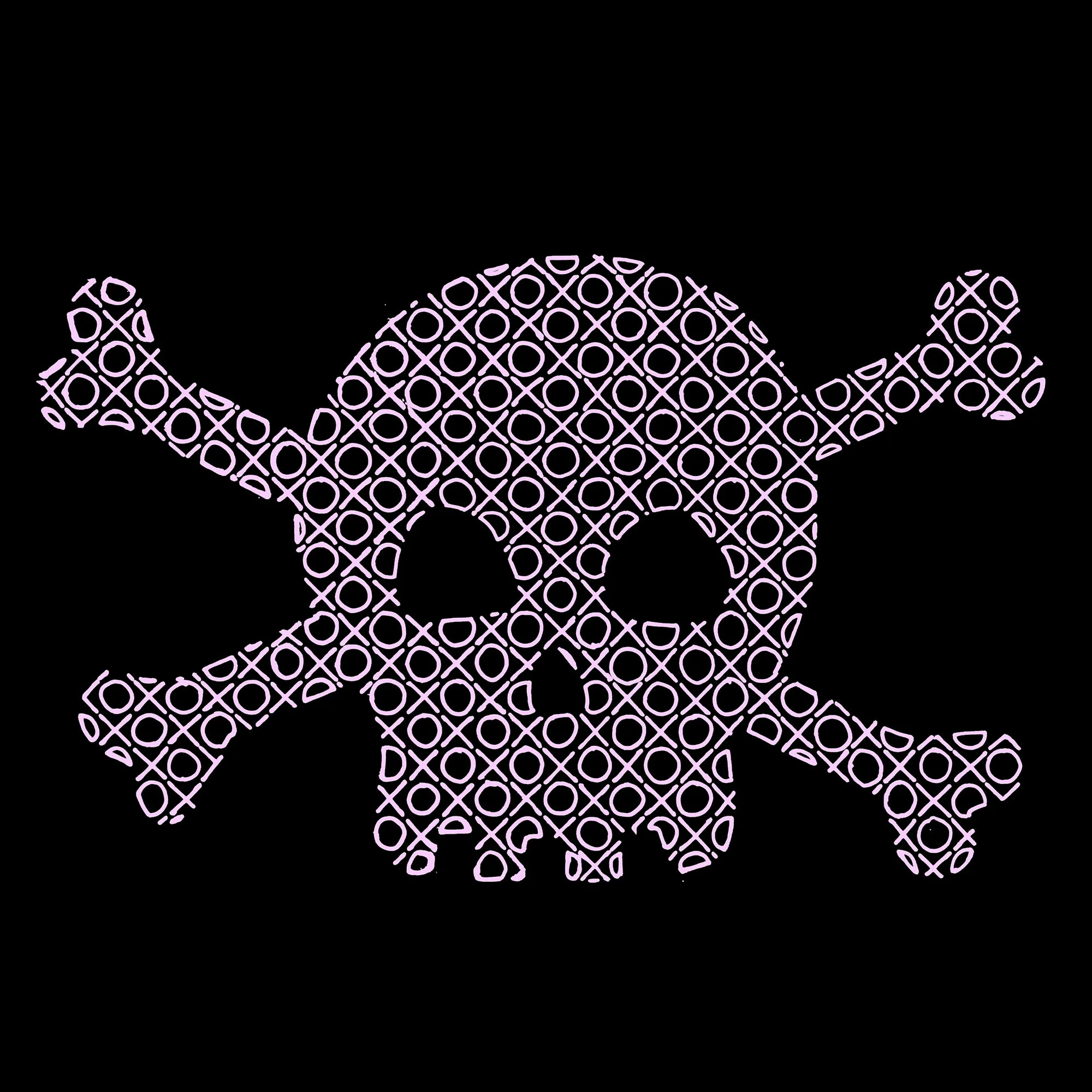 XOXO Skull - Men's Word Art T-Shirt sold by LA Pop Art product image thumbnail 2