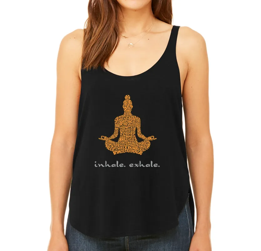 Inhale Exhale - Women's Word Art Flowy Tank sold by LA Pop Art