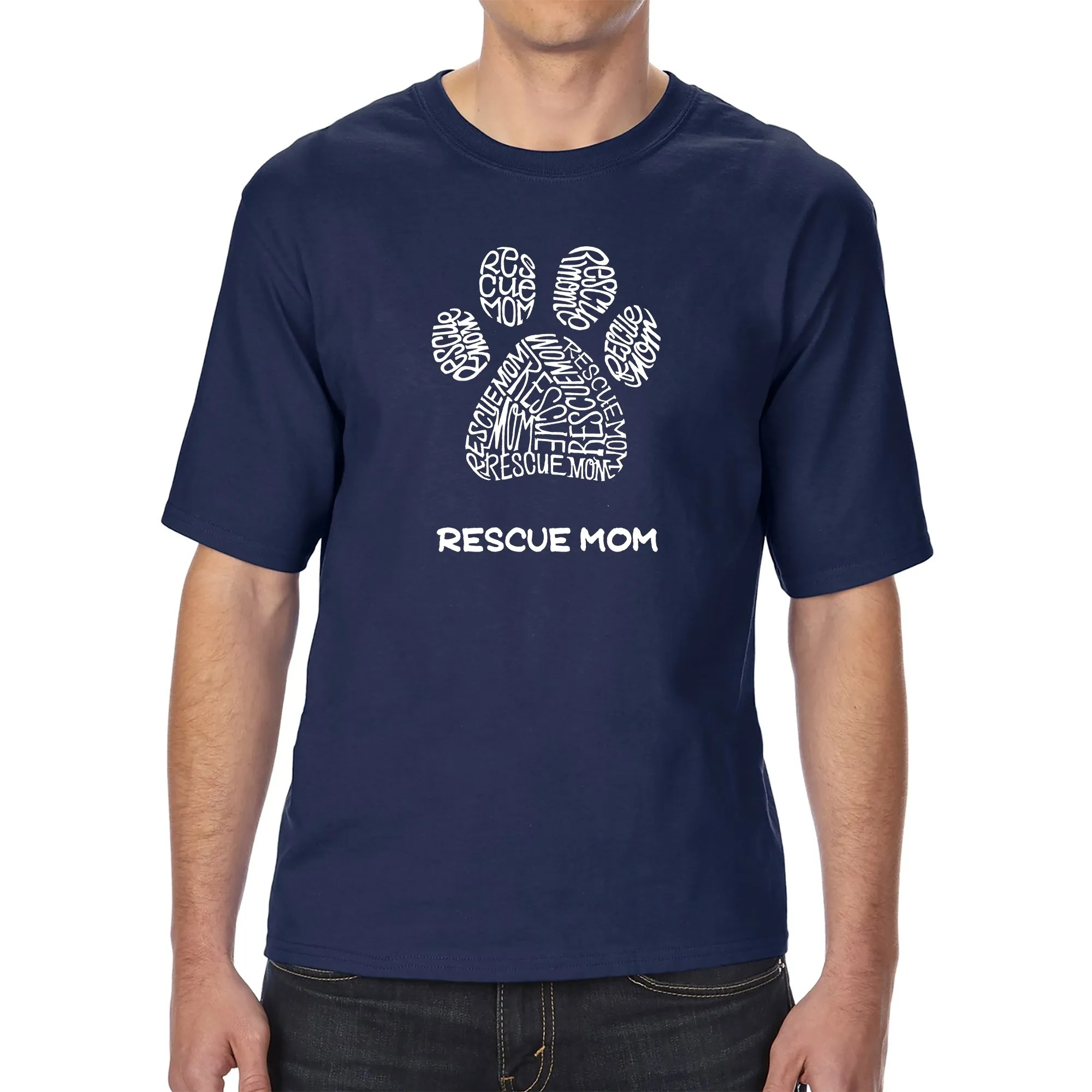 Rescue Mom - Men's Tall Word Art T-Shirt sold by LA Pop Art product image thumbnail 3