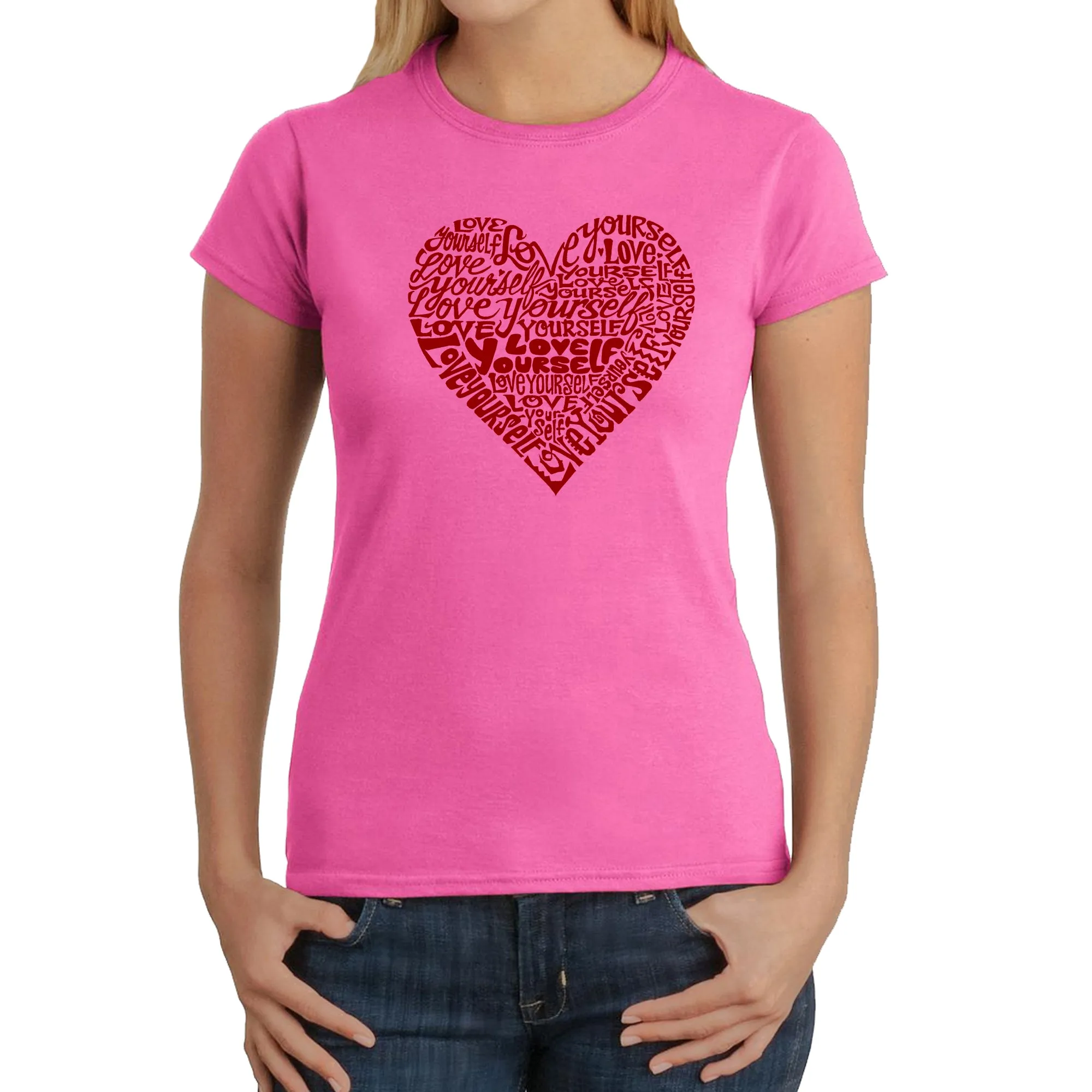 Love Yourself - Women's Word Art T-Shirt sold by LA Pop Art product image thumbnail 4