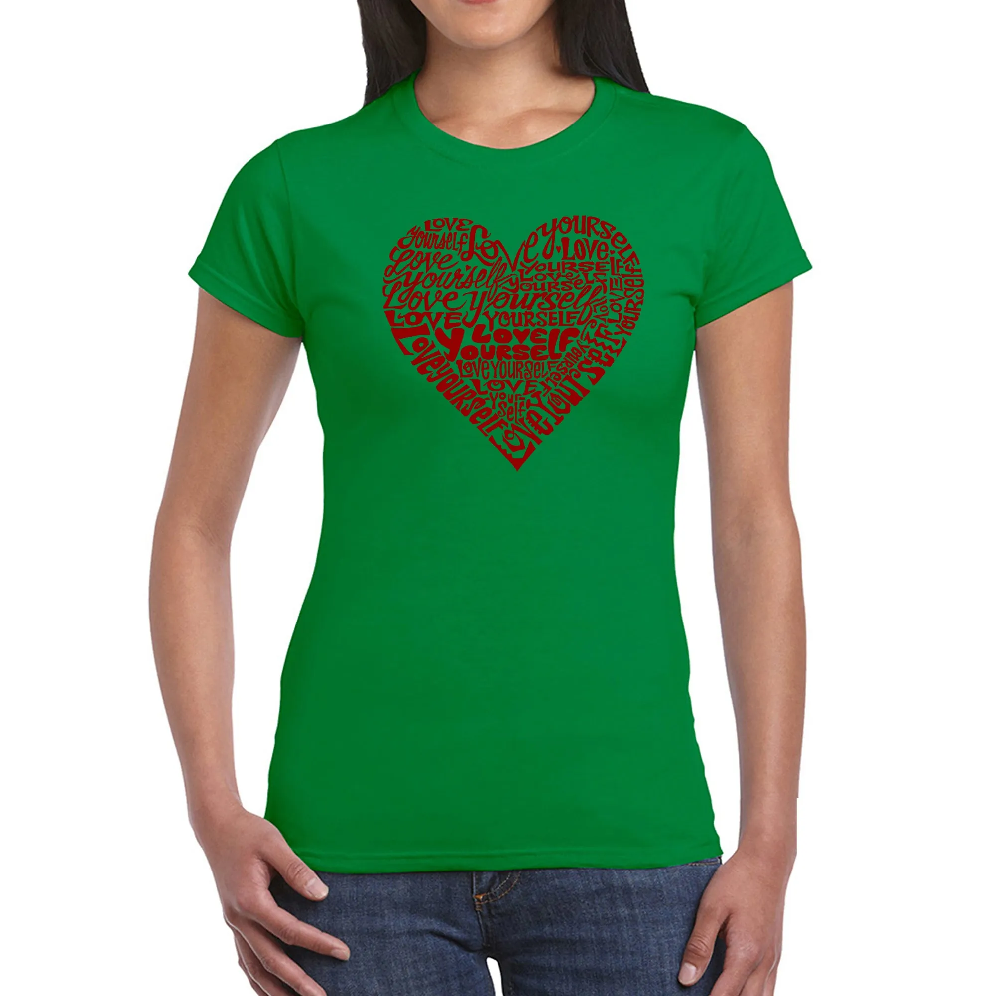 Love Yourself - Women's Word Art T-Shirt sold by LA Pop Art product image thumbnail 5