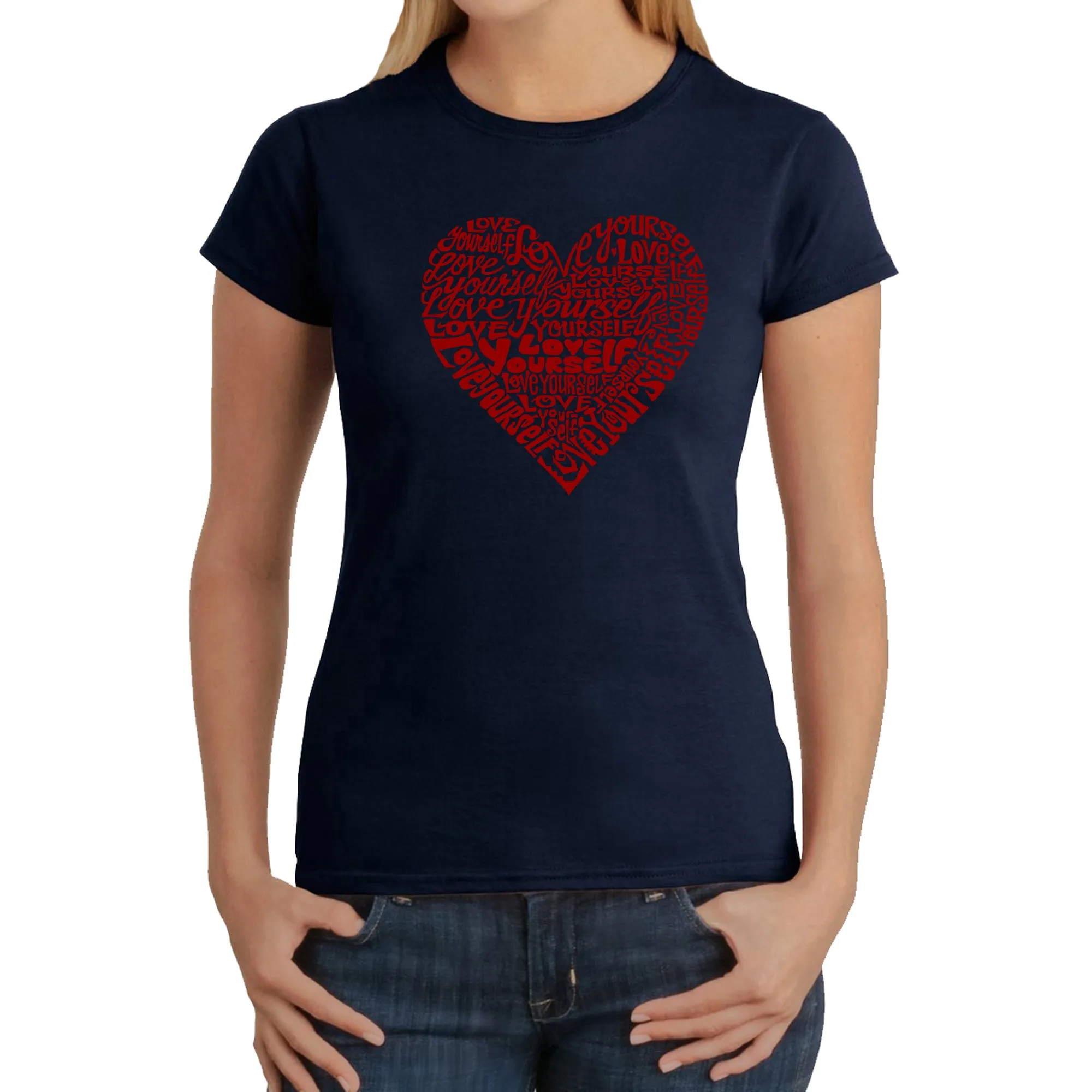 Love Yourself - Women's Word Art T-Shirt sold by LA Pop Art product image thumbnail 3