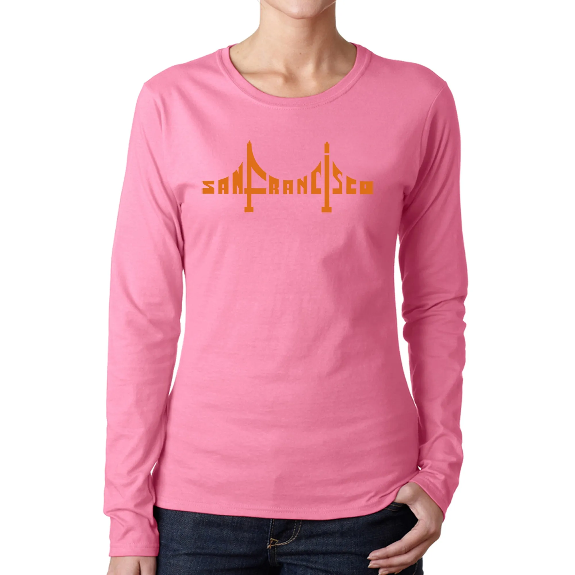 San Francisco Bridge - Women's Word Art Long Sleeve T-Shirt sold by LA Pop Art product image thumbnail 3